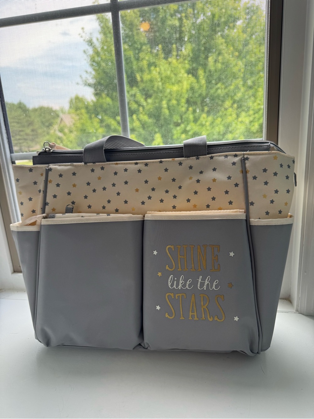Baby Essentials Shine Like The Stars 5 Piece Diaper Bag Set NWOT